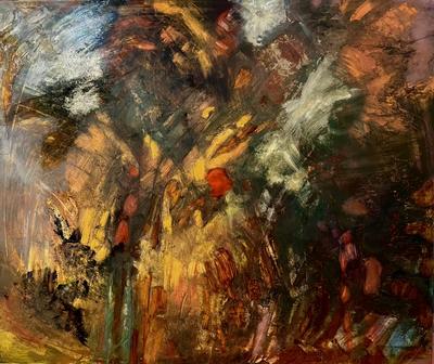 Chaos — Abstract oil on birch cradled panel