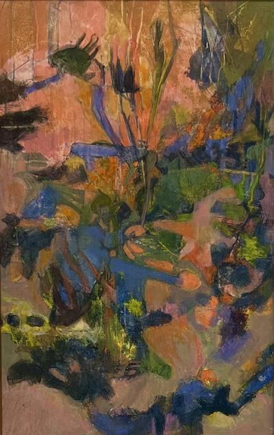 Urban Garden — Oil on Yupo Paper, framed