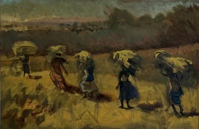 Corn Harvest — Oil on canvas (Tanzania Series)