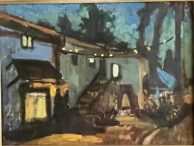Christmas in Ojai — Oil on birch panel, framed
