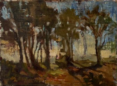 Early Morning Glow — Plein air study, oil on canvas, unframed