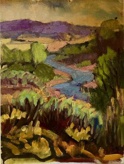 Santa Fe River in Spring — Oil on linen birch panel