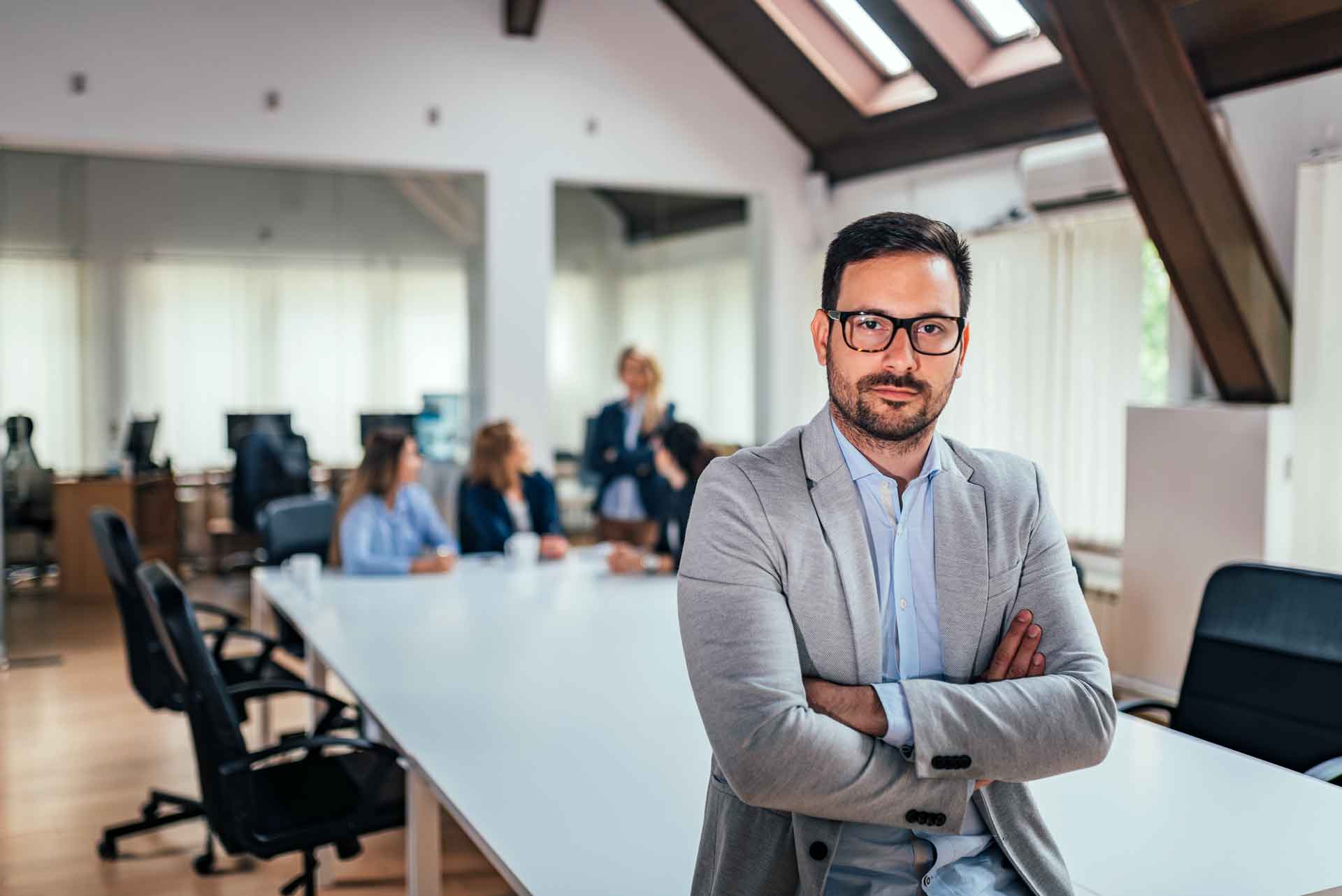 professional wearing glasses